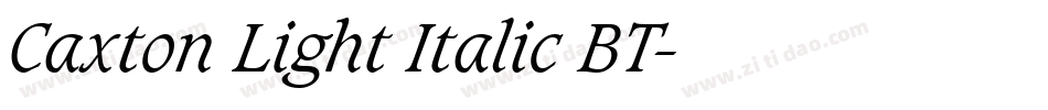 Caxton Light Italic BT字体转换